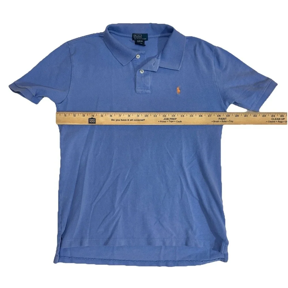 Polo Ralph Lauren Lot 2 Shirts Boy XL 18-20 Youth Golf Preppy Salmon Blue School - Picture 4 of 10
